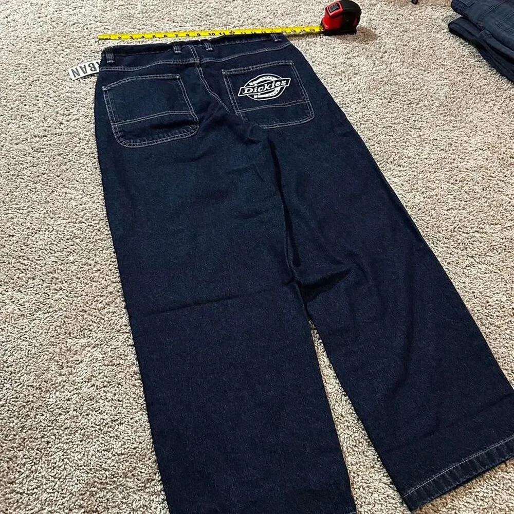 Dickies Men's Navy and Blue Jeans
